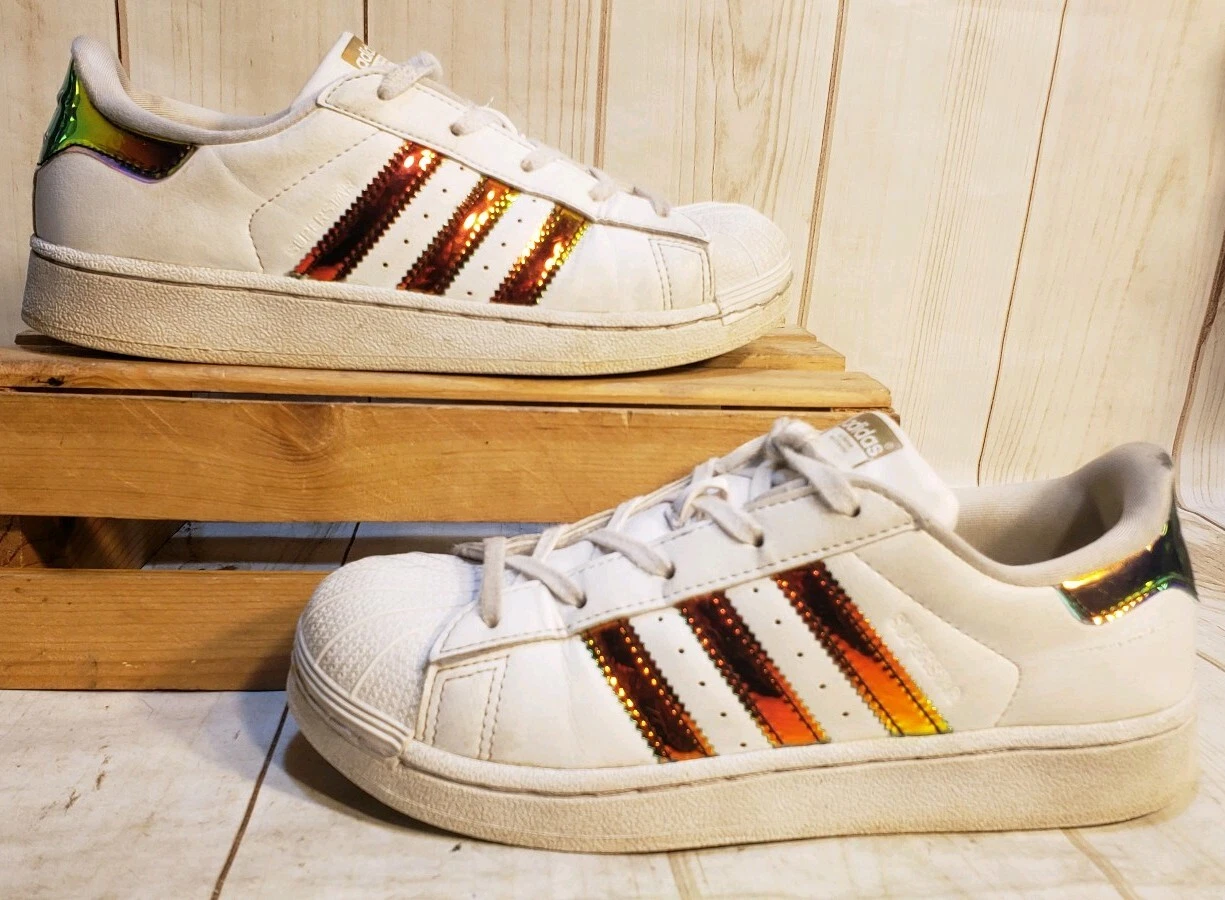 Adidas Originals Superstar Iridescente Gld Rosso Grn Ortolite CP9838 Giovane Taglia 3