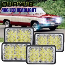 4pcs 4x6" LED Headlights HI-LO Beam Lamp for Chevy Pickup 1981-87 C10 K10 Blazer
