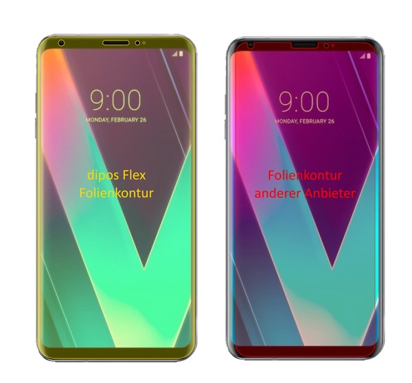 2X Schutzfolie FüR Lg V30S Thinq Inkl. Rundung Flex Folie Dipos Display Schutz-image
