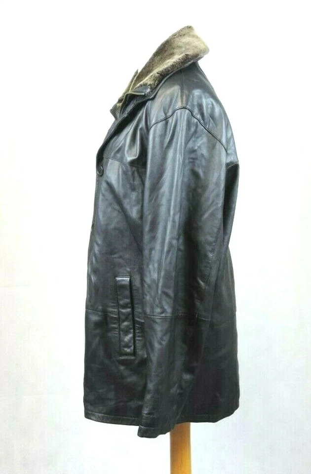 Chaqueta de Cuero Negro Lakeland con Cuello de Piel Talla 40 CR012 ii 02 Foto 3 de 4