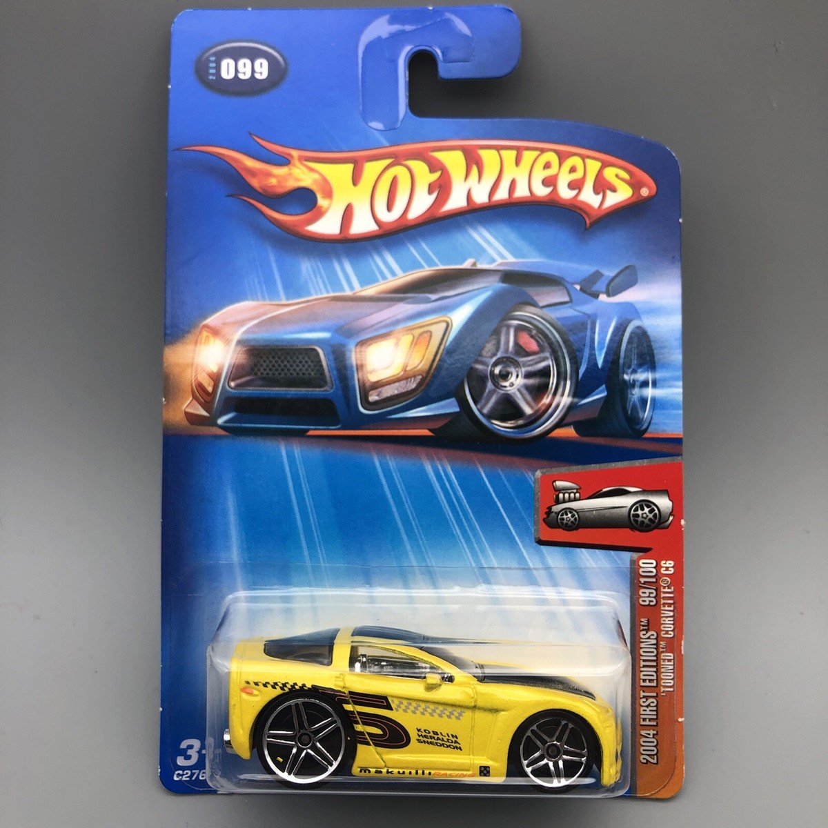 Hot Wheels 'Tooned 2005 Corvette C6 2004 First Editions Car Yellow