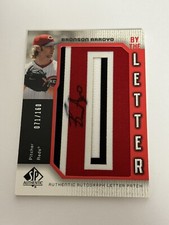 Bronson Arroyo 2006 SP Authentic By The Letter D Signatures Auto /160 Patch Reds