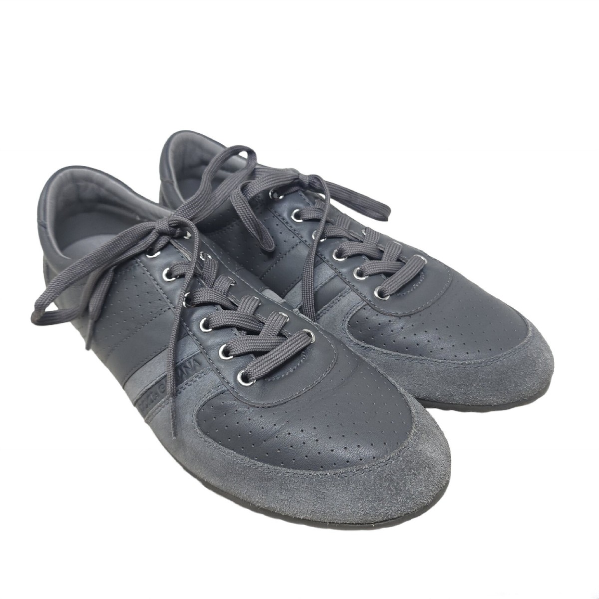Dolce Gabbana Mens Sneakers CS0904 Gray Suede Leather Casual