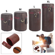 PU Leather Camera Lens Bag Retro Lens Case For Canon Nikon Sony Pentax Fujifilm