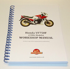 Honda VF750F V4 1980s Factory Workshop Shop Manual Book. Reproduction. HWM046