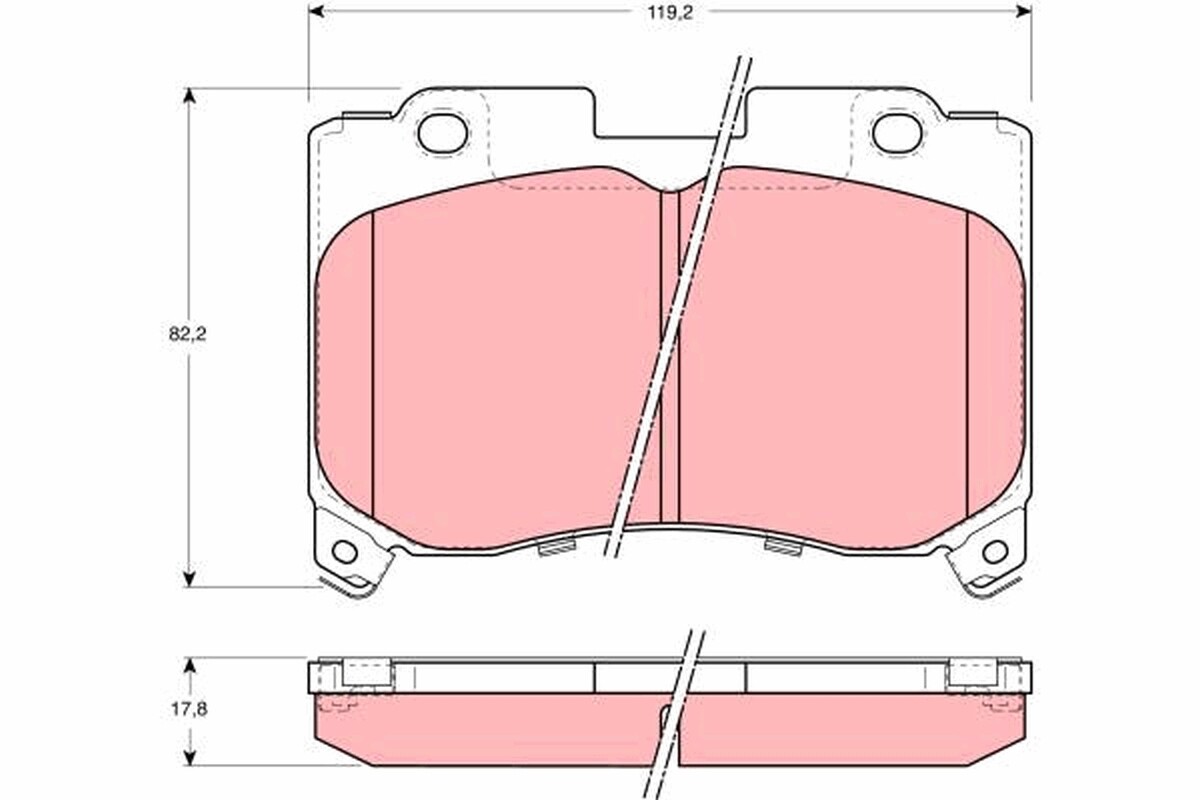 GDB3106 TRW Brake Pad Set, disc brake for TOYOTA