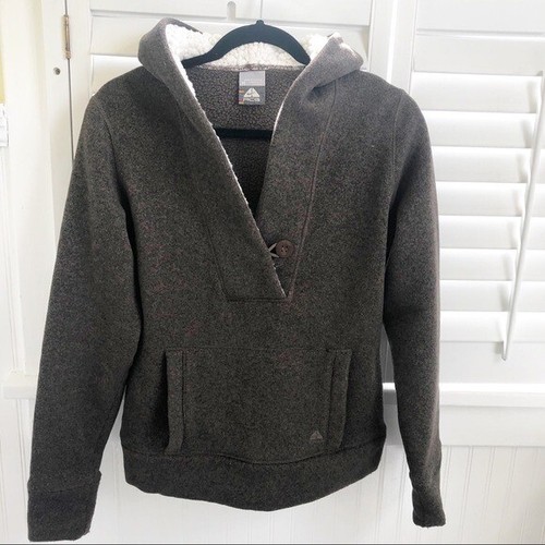 Brown Sherpa Lined Hooded Sweatshirt 