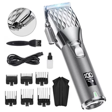 Professional Cordless Rechargeable Barber Clipper for Hair Cutting W/LCD Display