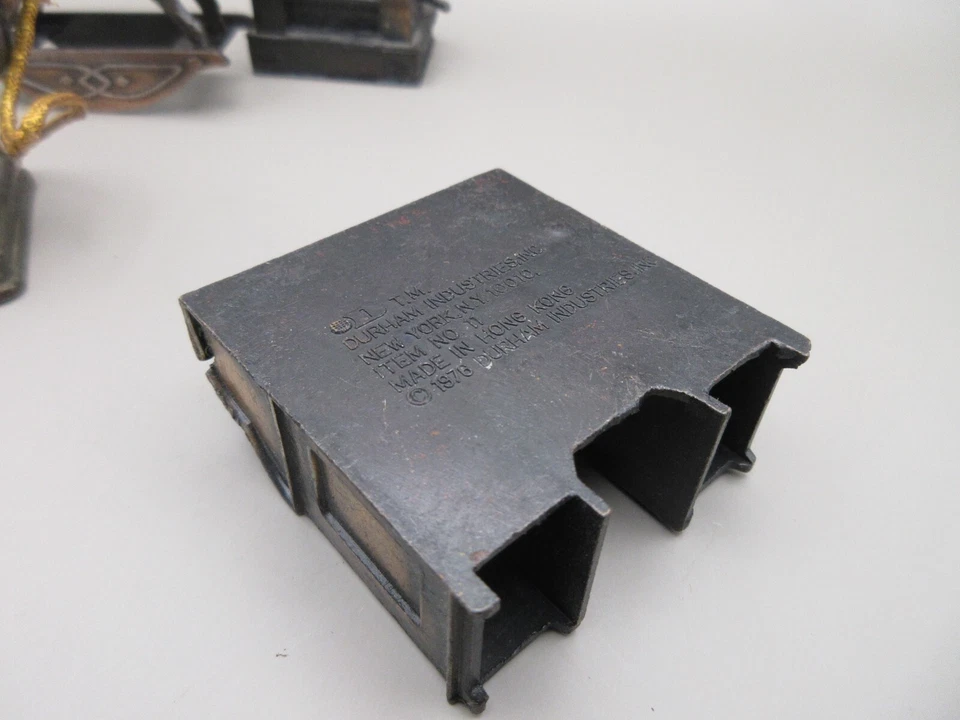 Lot of 4 Durham Industries Metal Miniatures Rocking Horse Cashier Telephone 1976 - Image 4 of 4