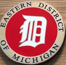 US Marshals Service - Eastern District of Michigan Big “D” Silver challenge coin