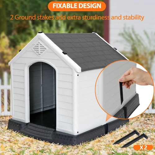 28 Zoll/32 Zoll H Outdoor Hundehaus wetterfest Tierheim Hundeheuche 4 Farben - Bild 17 von 73