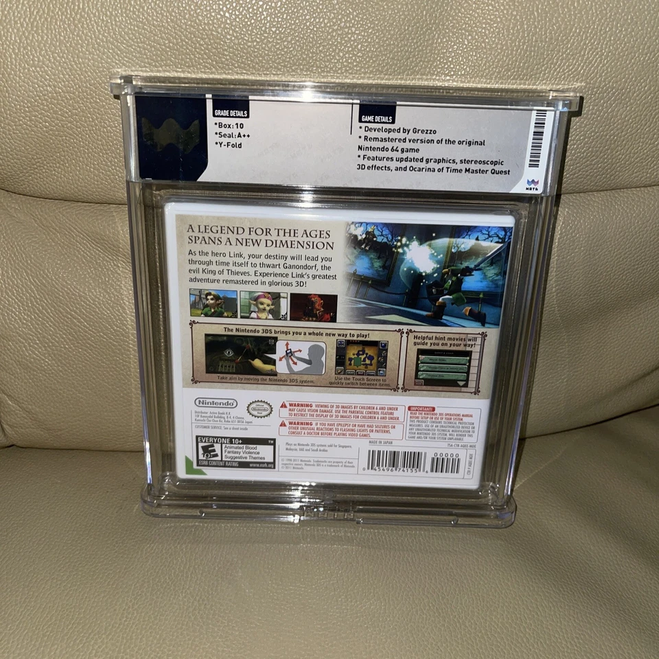 Zelda: Ocarina of Time 3D 3DS MDE Print Sealed Game WATA Graded Perfect 10 A++ - Image 2 of 2