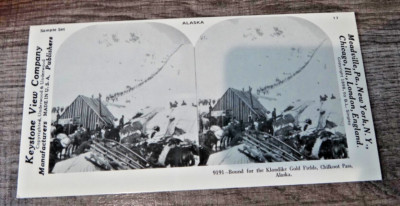 Vintage 1900 Stereograph Photo Card Klondike Gold Field Chilkook Pass ...