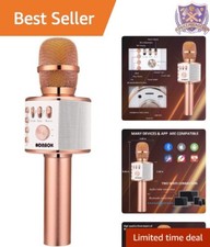 Wireless Karaoke Microphone Aluminum Handheld Bluetooth Speaker Portable Party