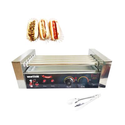 Electric Hot Dog Roller Brat Cooker Machine with 5 Stainless Steel Rollers fo...