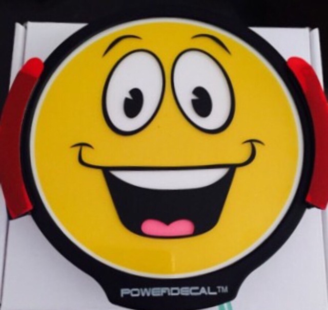 Happy Face Light Up Decal Powerdecal Backlit LED Motion Sensing Auto