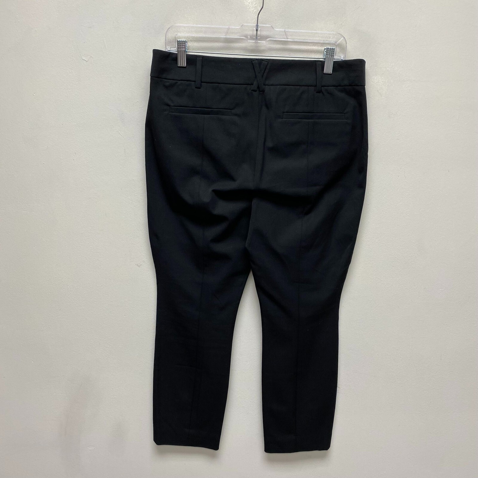 Anthropologie Black High Rise Side Stripe Essential Slim Stretch Crop Pants 10 thumbnail 3