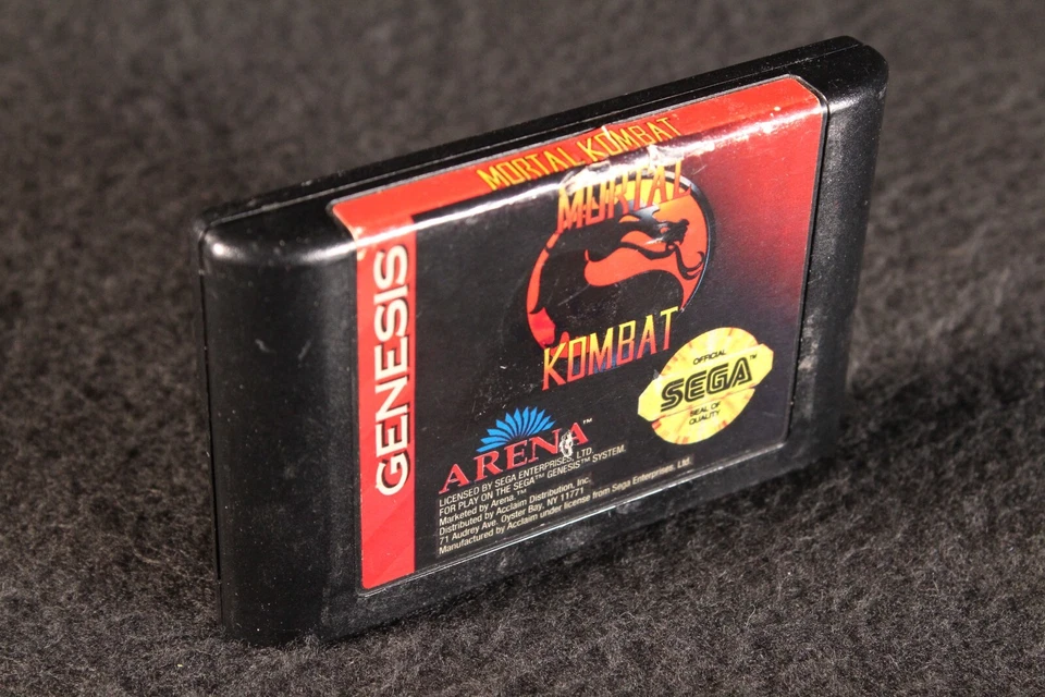 Sega Genesis Mortal Kombat vintage original video game loose cartridge rare 1993 - Image 4 of 4