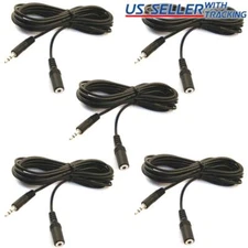 (5-pack) 3.5mm Audio Extension Cable Male to Female Stereo Aux Auxiliary, 5 Feet