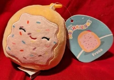 New! Squishmallow 3.5" Fresa Pop Tart Toaster Strudel Pastry Plush Clip NWT