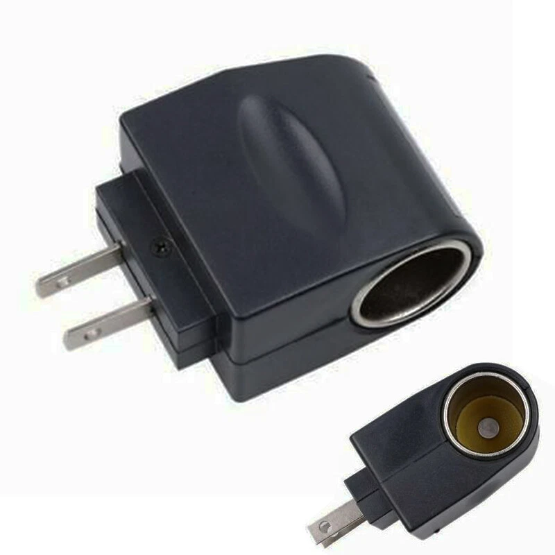 AC US Plug Wall Power to DC Car Charger Cigarette Converter Adapter RF Lighter