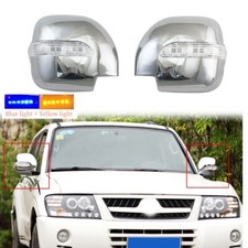 Chrome Car Side Mirror Covers With Led Light For Mitsubishi Montero 2001 - 2005