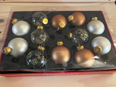 Vtg Yule Rite Rite Aid Decorative Glass Christmas Ornaments 12 Assorted