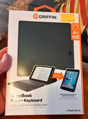 Griffin Black Snapbook Folio + Keyboard for iPad Mini 4