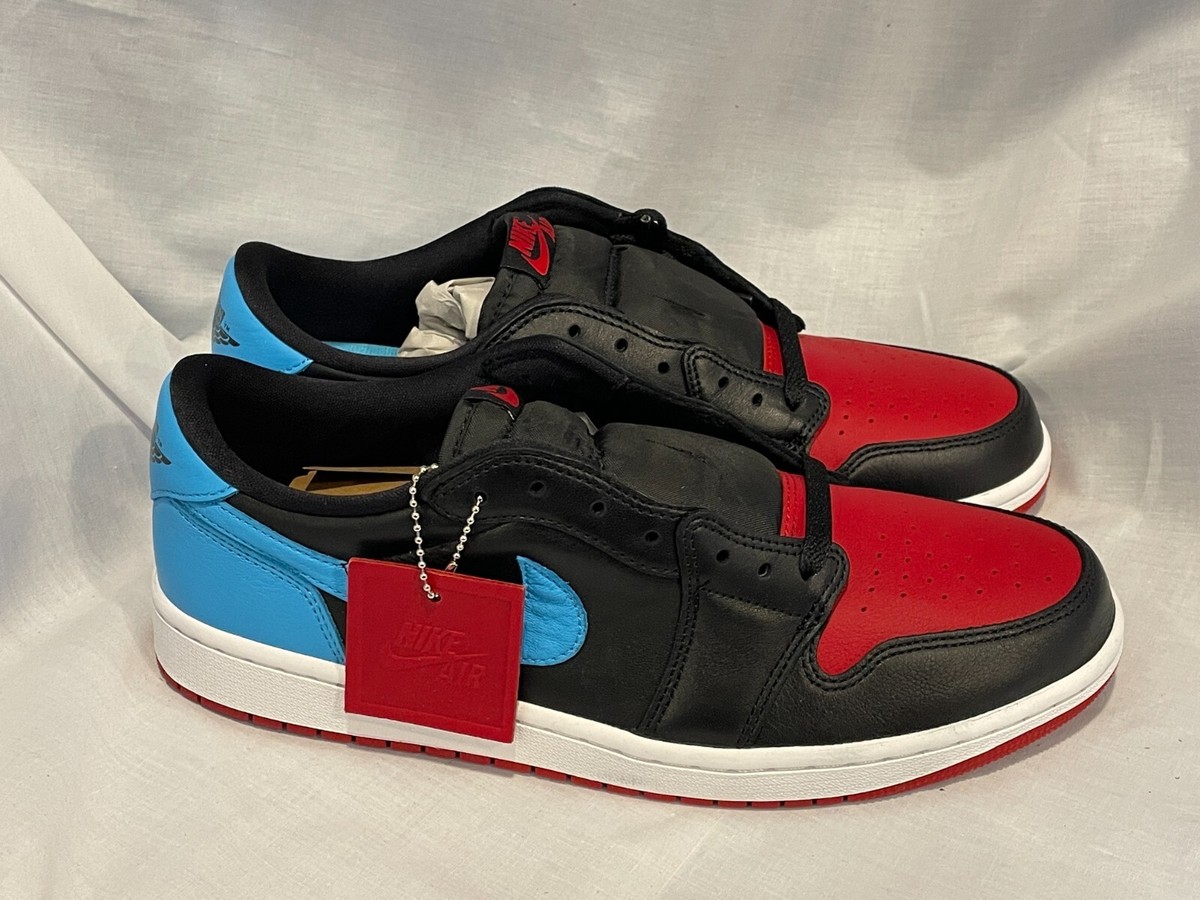 Air Jordan 1 Retro Low OG NC to CHI Womens 11.5 Black Blue Gym Red