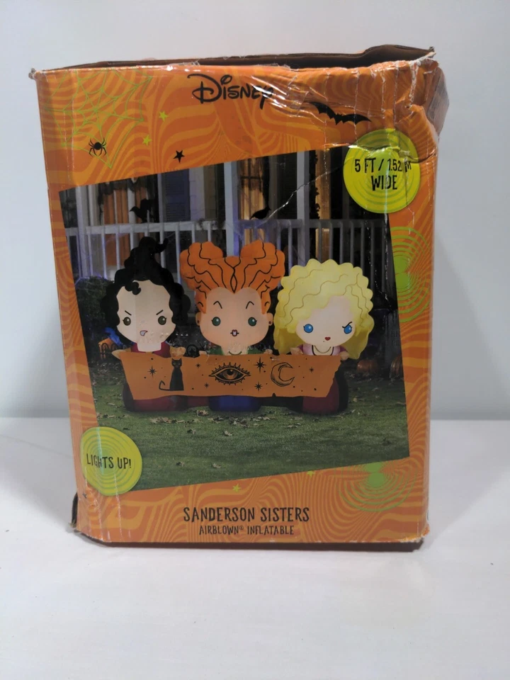 Disney Hocus Pocus 5 pies Hermanas Sanderson Halloween patio soplado por aire inflable Foto 2 de 4