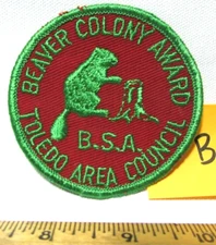 Vintage Boy Scouts BSA Beaver Colony Award Patch Toledo Ohio Area Council B