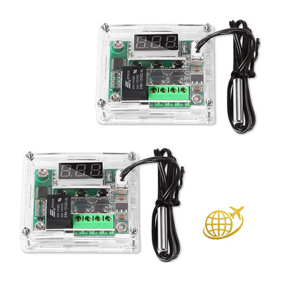 W1209 Digitaler Thermostat Controller 2 Stück mit Sensor 12V DC, -50~110 C, rot