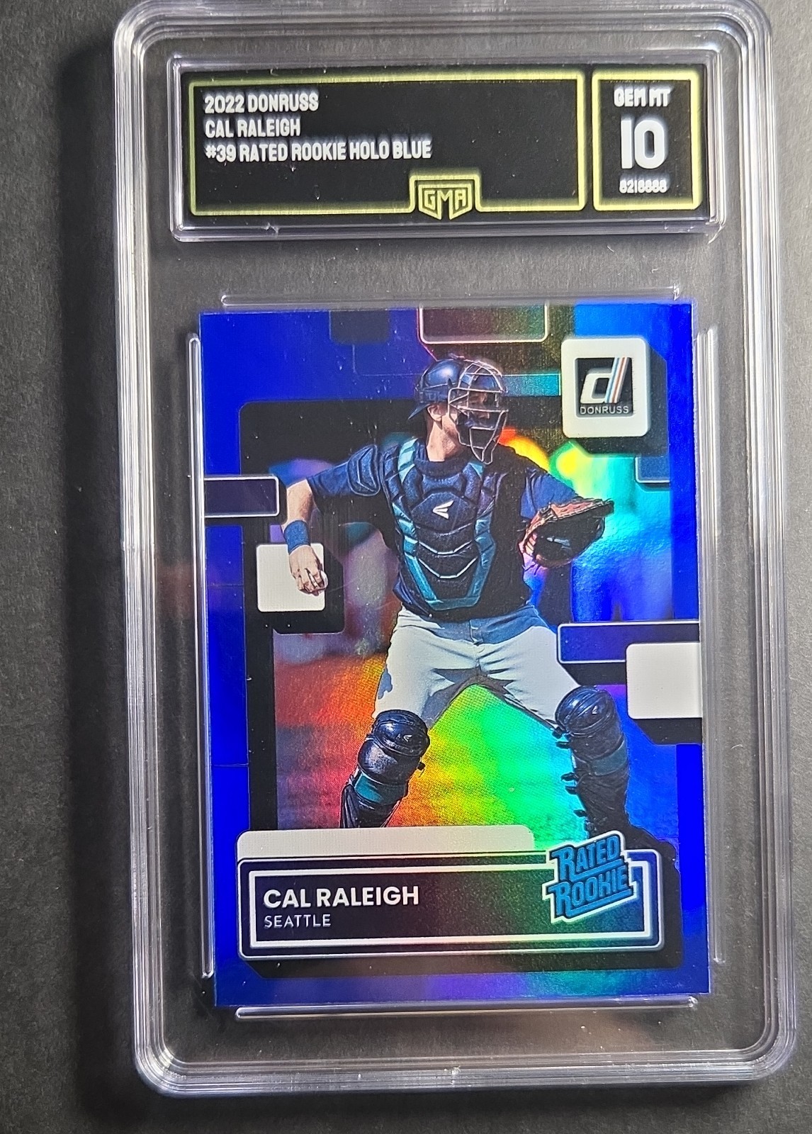 2022 Panini Donruss - Rated Rookie Cal Raleigh #39 Holo Blue (RC)