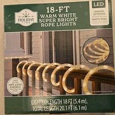 LED ROPE Garland 18' Tape Christmas Lights - WARM WHITE. Vol Discount Avail. NEW