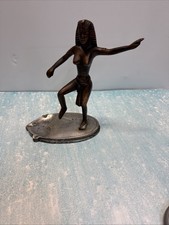 VTG Egyptian Goddess Art Deco Brass Ash Tray Trinket Dish