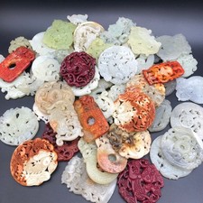 20PCS Mixed Chinese Hongshan Culture Old Jade Carved Fengshui Amulet Pendant