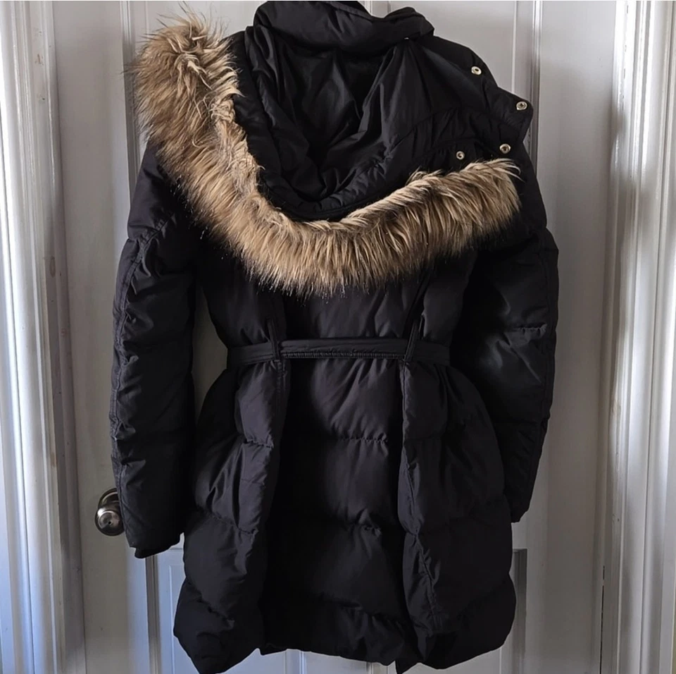 J. Abrigo acolchado Crew Wintress XL capucha parka plumón negro Foto 2 de 4