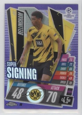 2020 Chrome Match Attax UEFA Champions League /299 Jude Bellingham Rookie RC 2d9