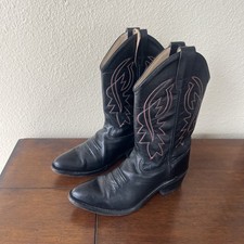 Old West Kids Cushion Comfort Cowboy Boots Black Colors Size 6