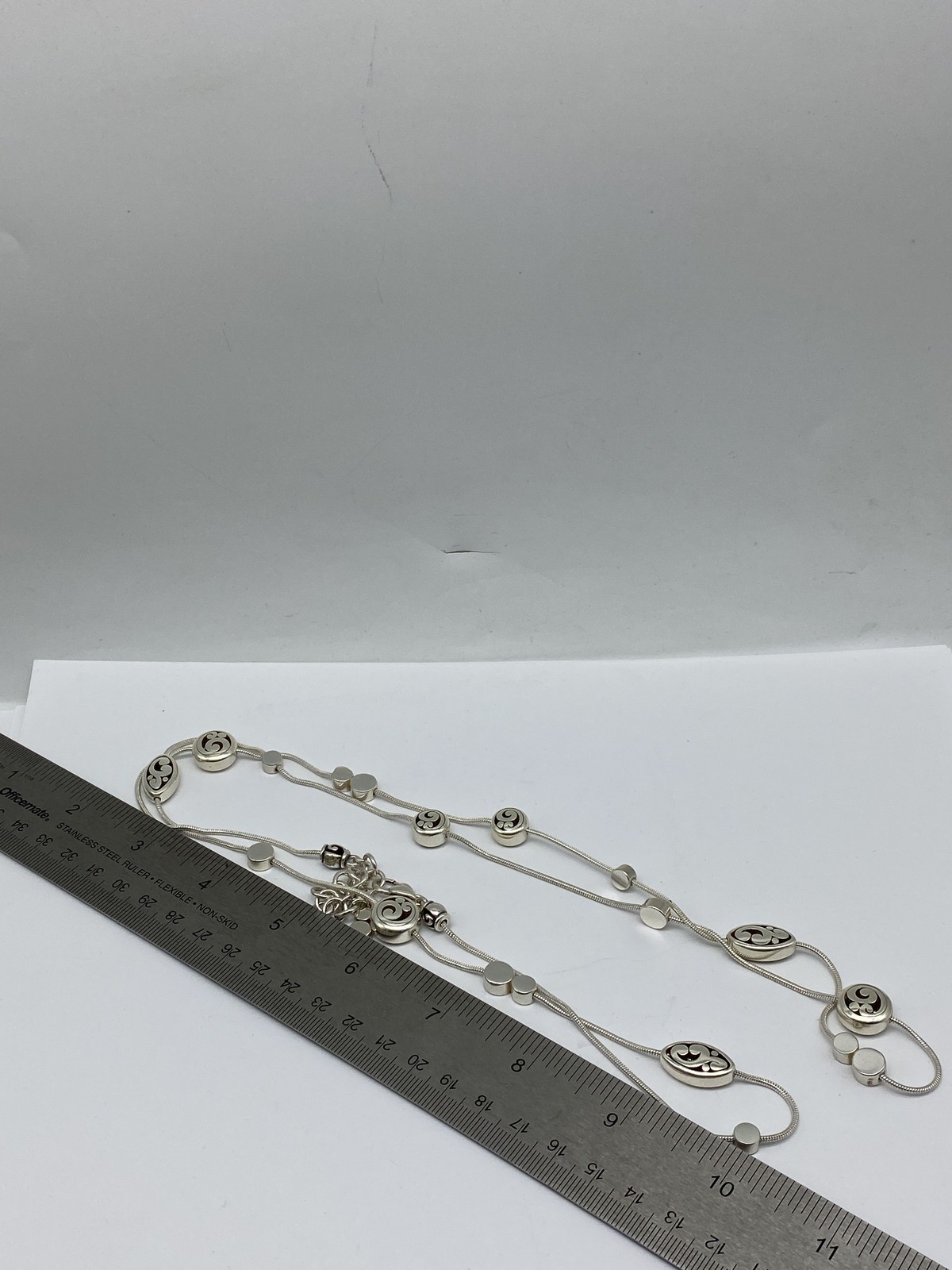 Brighton Silver Scroll Work Station Necklace 59.1g - image 11