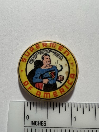 Vintage Supermen of America Superman Comic Book Superhero Pin Pinback Button 1"