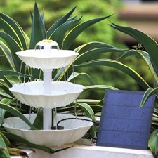 Solar Fountain Bird Bath  3-Tier Design with 3.5W Pump for Outdoor Water Feature