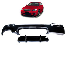 Heckansatz Diffusor Passend für BMW E92 Coupe E93 Cabrio M-Paket 2-Rohr