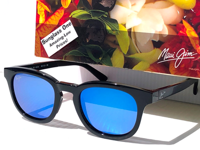 Maui Jim KOKO HEAD Gloss Black CANADA FLAG POLARIZED Blue Sunglass