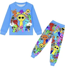 NWOT Sprunki Long Sleeve Blue Pajama Set - Kids Size 150 cm