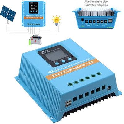 1PC 4800W 100A MPPT Solar Charge Controller 12V/24V/36V/48V Battery PV Regulator