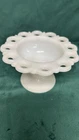Vintage Anchor Hocking Old Colony Lace Edge Milk Glass Pedestal Compote/Candy
