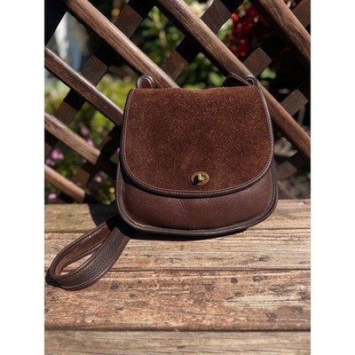 Coach Berkley Saddle Bag Vintage Mahogany 9014 Leather Suede