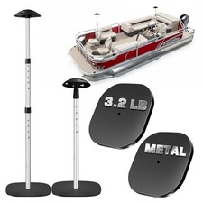 Boat Cover Support Poles with 3.2 LB Metal Base, Adjustable Pontoon Cover Sup...