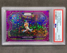 2020-21 Prizm LEBRON JAMES Kobe Bryant Tribute FB Purple SP /75 #1 NM Mint PSA 8